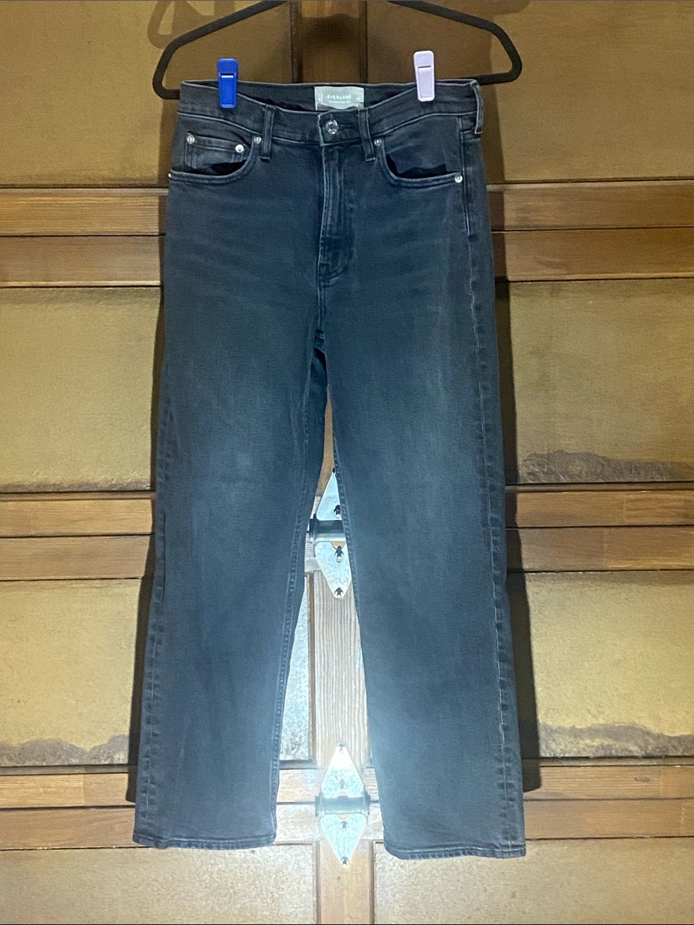Everlane Washed Black Straight-Leg Jeans